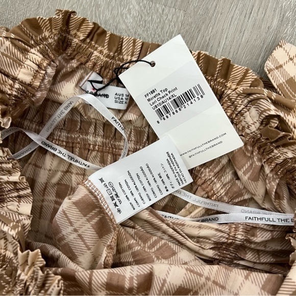 Anthropologie Faithfull The Brand Moretta Top - Lori Check Print - Picture 9 of 12